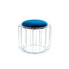 BEISTELLTISCH HOCKER 2 in 1 50/50/45 cm Silberfarben, Dunkelblau  - Silberfarben/Dunkelblau, Basics, Glas/Holzwerkstoff (50/50/45cm) - Kayoom