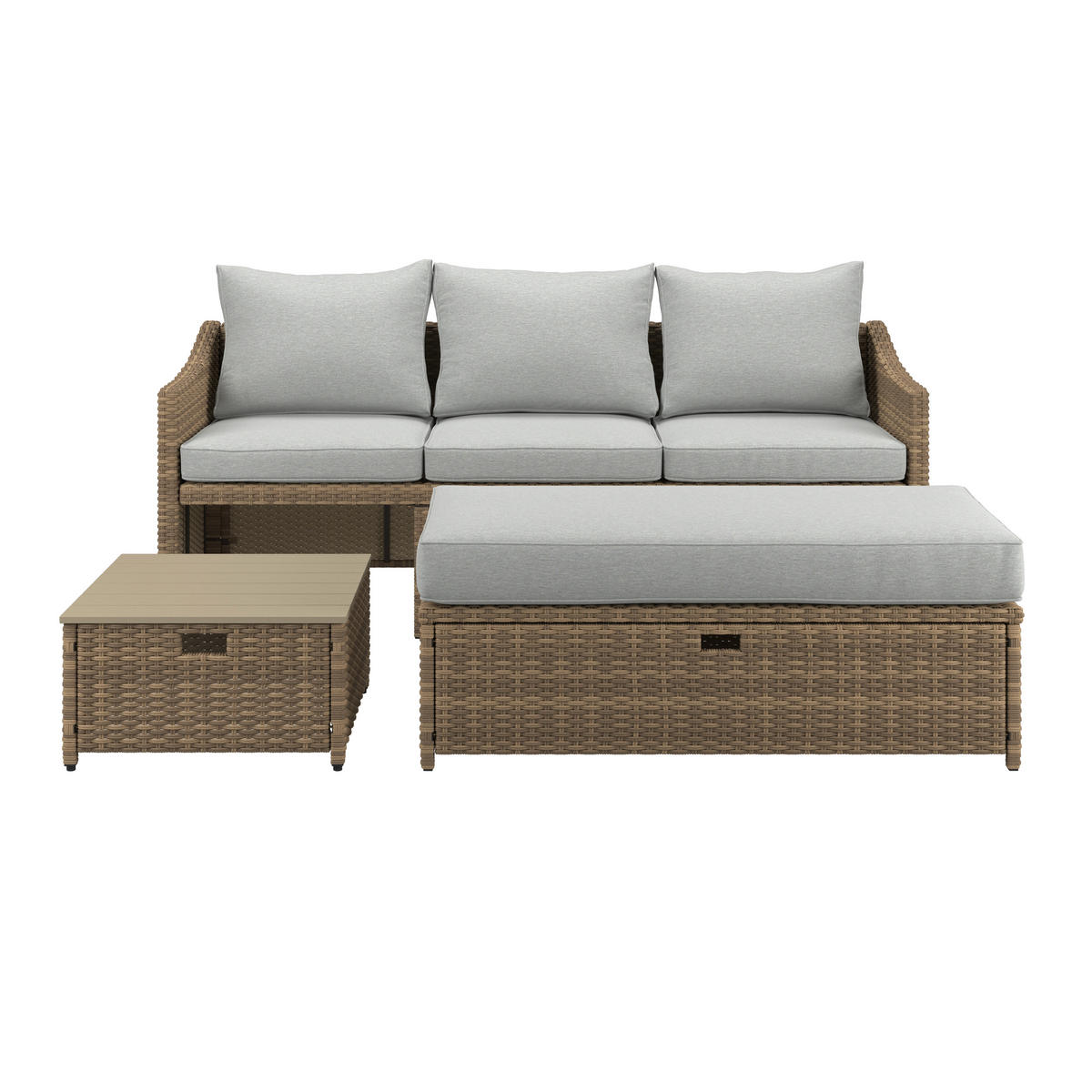 LOUNGEGARNITUR   178/67,5/67,5 cm Stahl  - Gelb/Grau, MODERN, Kunststoff/Textil (178/67,5/67,5cm) - Beldano