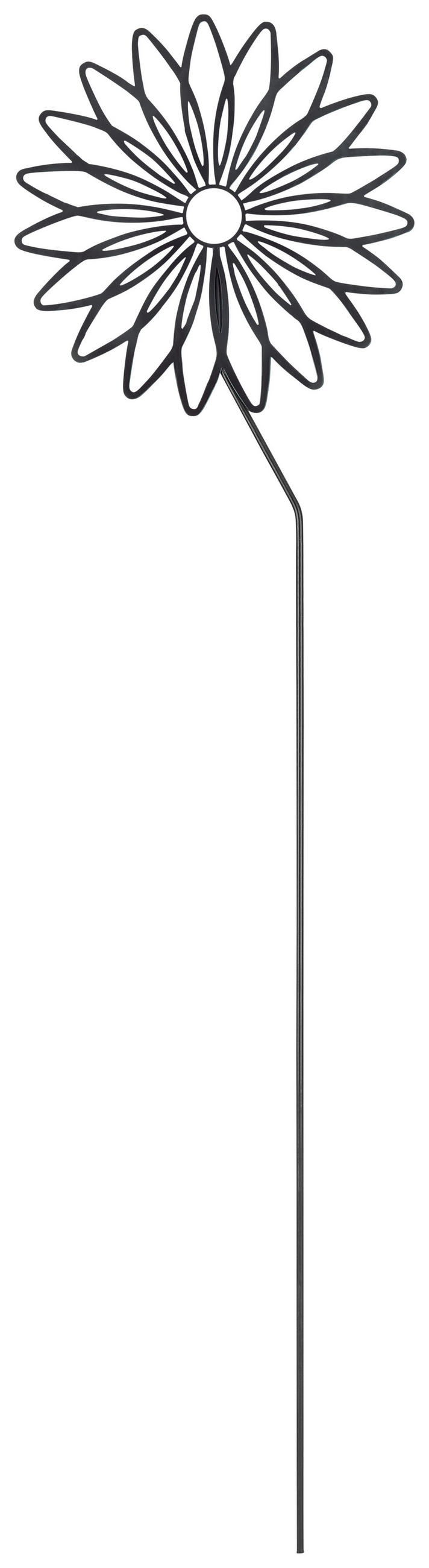 Gartenstecker Sunke Blume Schwarz H: 78 cm