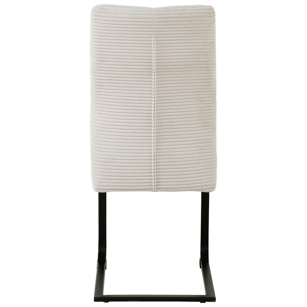 Thumbnail - Carryhome Schwingstuhl, Creme, Schwarz, Metall, Textil, Flachrohr, C-Form, 44x99x62 cm, Stoffauswahl, Esszimmer, Stühle,...