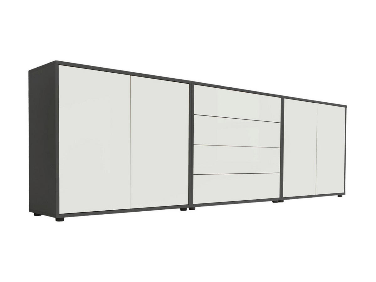 SIDEBOARD Mailand Set 5  in 237/73/33 cm  - Anthrazit/Schwarz, MODERN, Holzwerkstoff/Kunststoff (237/73/33cm) - MID.YOU