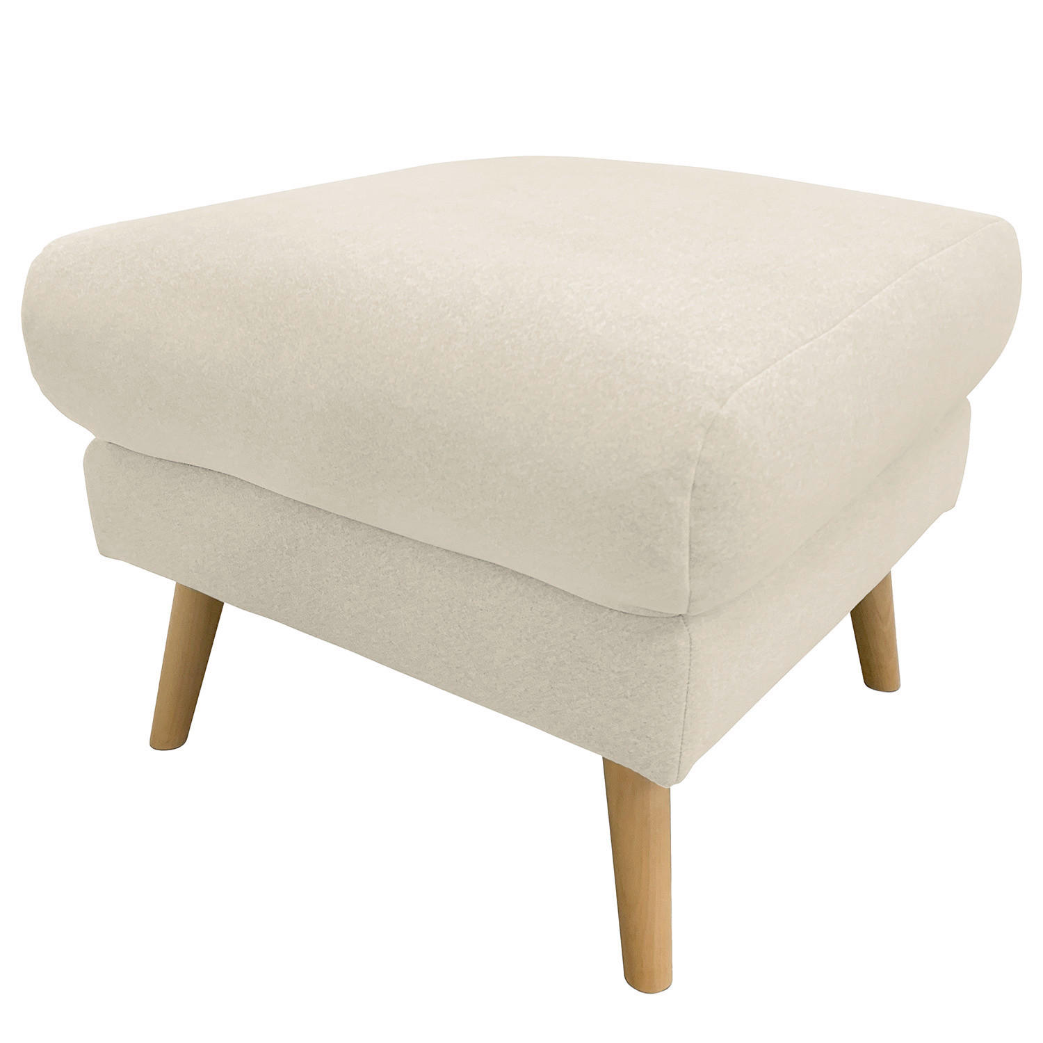 HOCKERTextil Creme  - Buchefarben/Creme, Design, Holz/Textil (61/49/65cm) - Livetastic