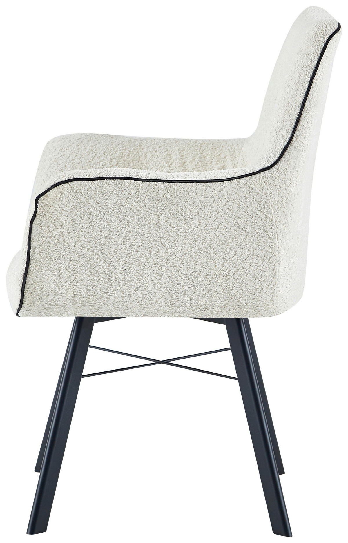 ARMLEHNSTUHL  in Eisen  - Creme, Design, Textil/Metall (64/91/61cm) - Kayoom