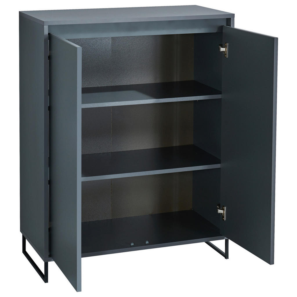 Thumbnail - Carryhome Kommode, Anthrazit, Holzwerkstoff, 2 Fächer, 80x103x38 cm, Typenauswahl, Garderobe, Garderoben Kommoden