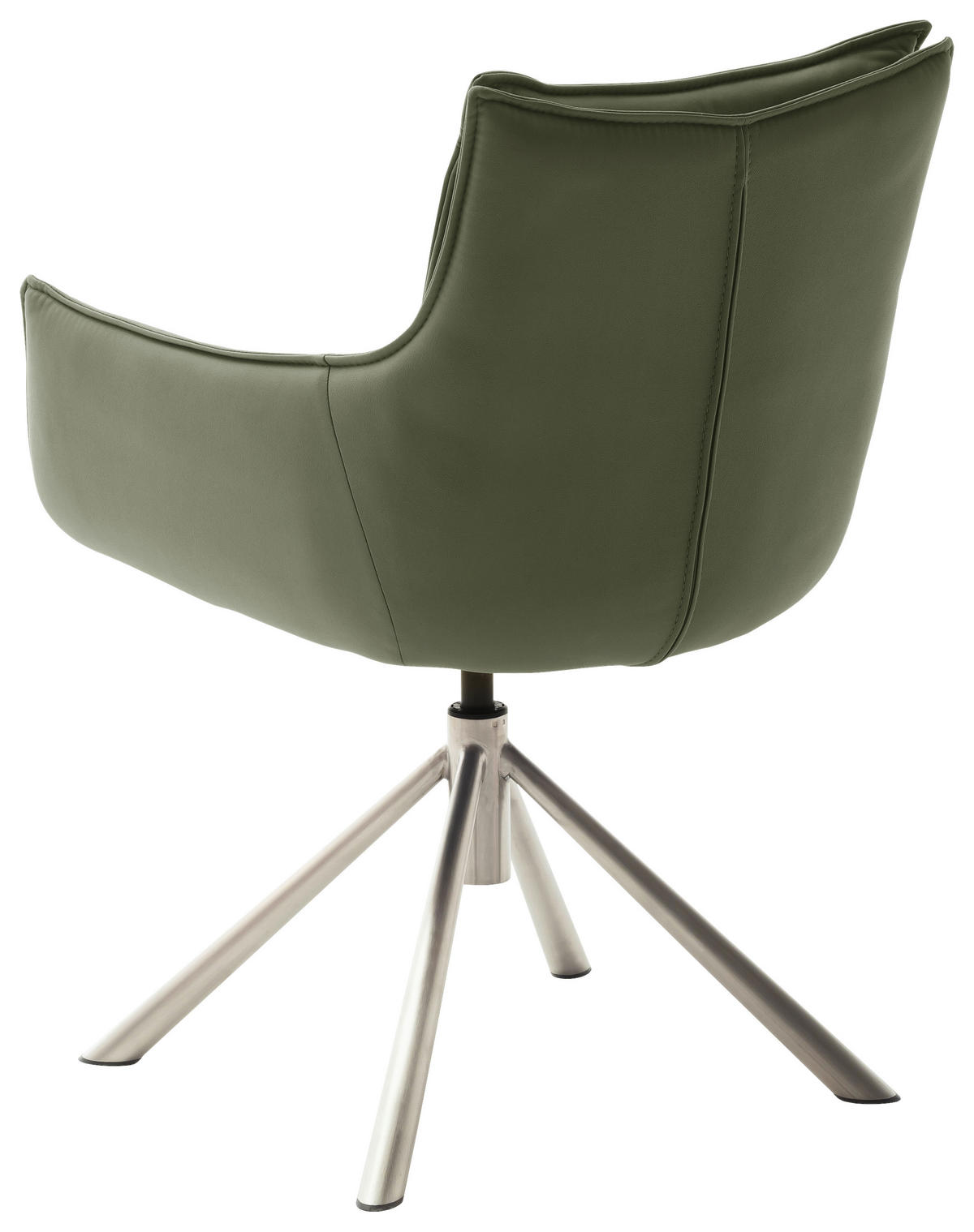 ARMLEHNSTUHL  in Edelstahl beschichtet  - Edelstahlfarben/Olivgrün, Design, Textil/Metall (60/90/65cm) - Novel