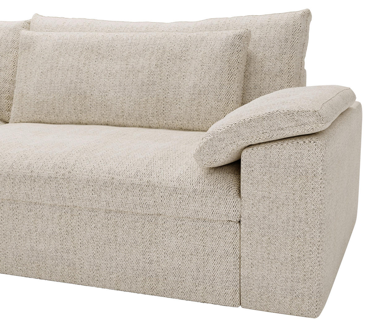 ECKSOFA  in Webstoff Beige  198/306 cm  - Beige/Schwarz, MODERN, Kunststoff/Textil (198/306cm) - Carryhome