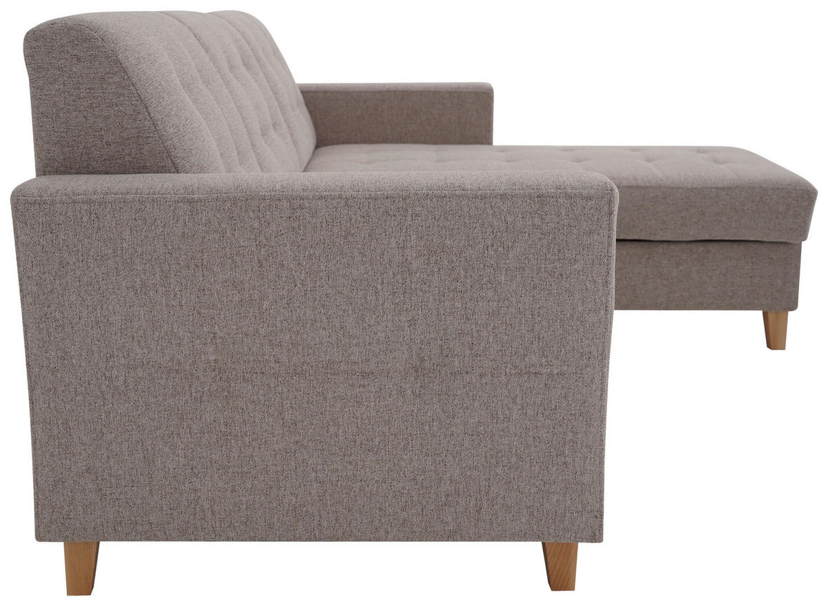 HÖRNSOFFA i flatväv brun  - brun/naturfärgad, Design, trä/textil (231/160cm) - Livetastic