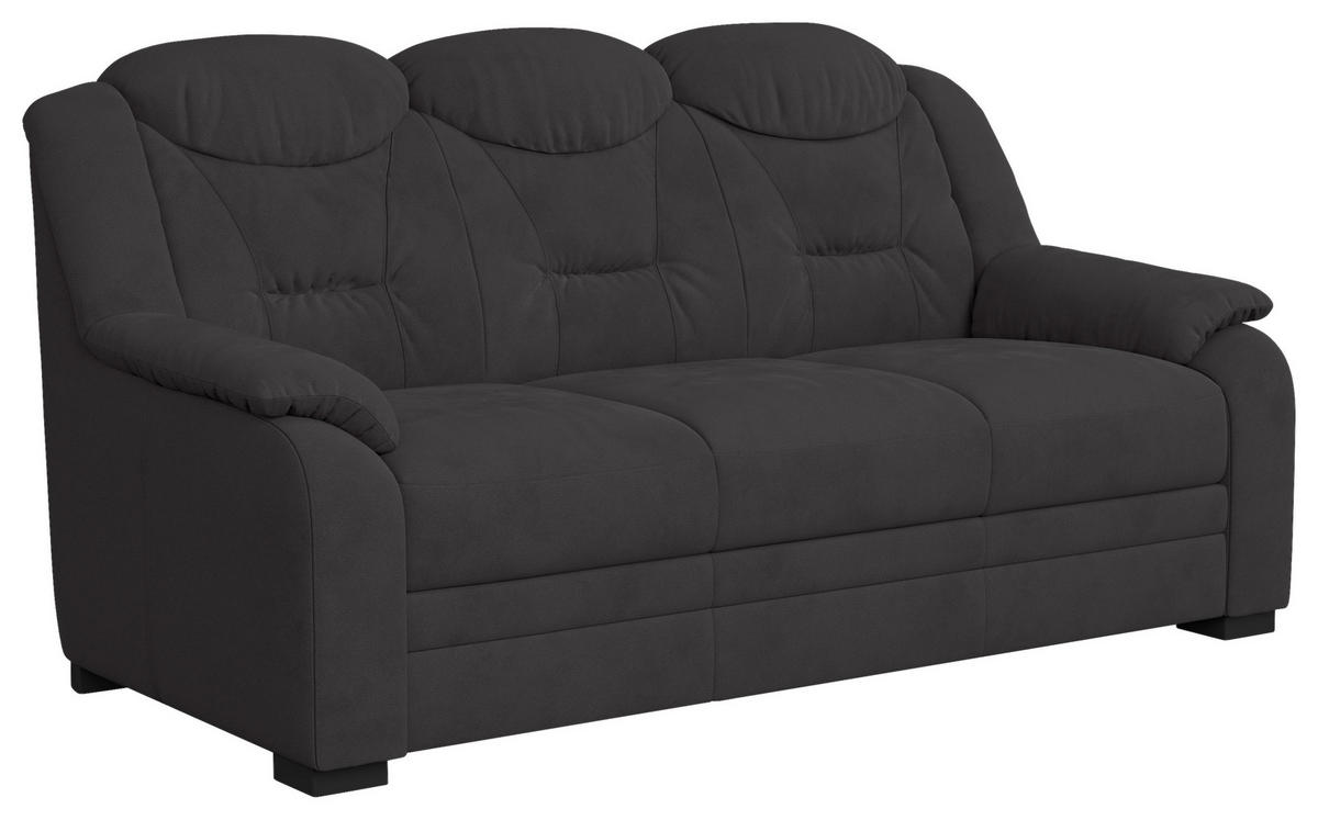 3-SITZER-SOFA Mikrofaser Anthrazit  - Anthrazit/Schwarz, Basics, Kunststoff/Textil (189/99/99cm) - MID.YOU