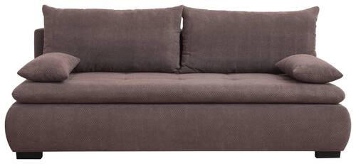 SCHLAFSOFA in Webstoff, Plüsch Braun  - Schwarz/Braun, Konventionell, Textil (203/72-96/98cm) - Novel