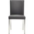 STUHL Echtleder Edelstahlfarben, Grau - Edelstahlfarben/Grau, Design, Leder/Metall (47/94/63cm) - MODERANO