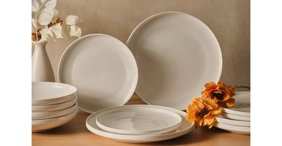 KOMBISERVICE Vola 12-teilig  - Weiß, Design, Keramik - Novel