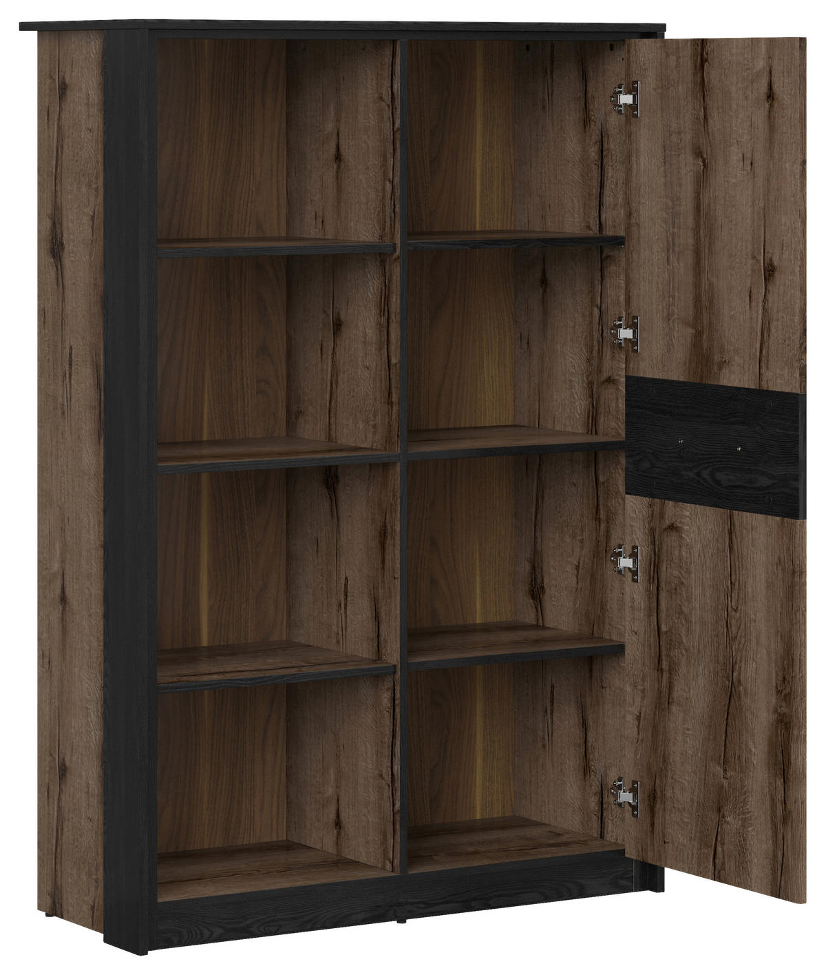 HIGHBOARD  in 100/145/41 cm  - Eichefarben/Schwarz, Design, Holzwerkstoff (100/145/41cm)