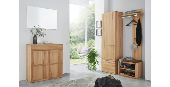 GARDEROBENSCHRANK 60/200/37 cm - Silberfarben/Buchefarben, Natur, Holz/Metall (60/200/37cm) - Valnatura
