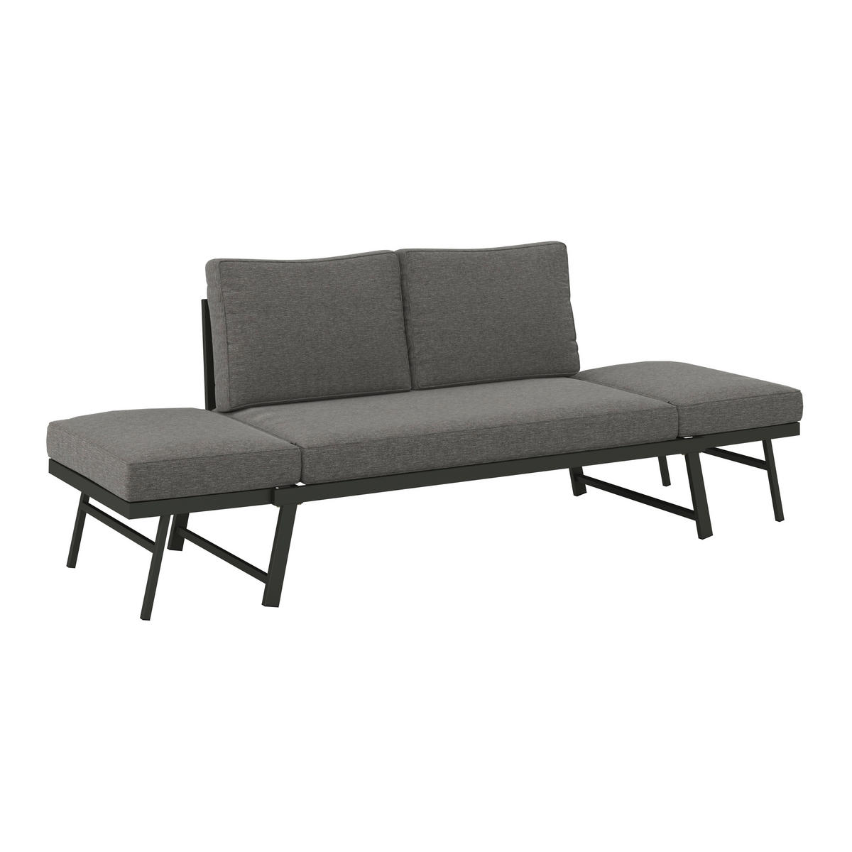 GARTENBANK 220/163/68/70 cm  Stahl  - Grau, MODERN, Metall (220/163/68/70cm) - Ambia Garden
