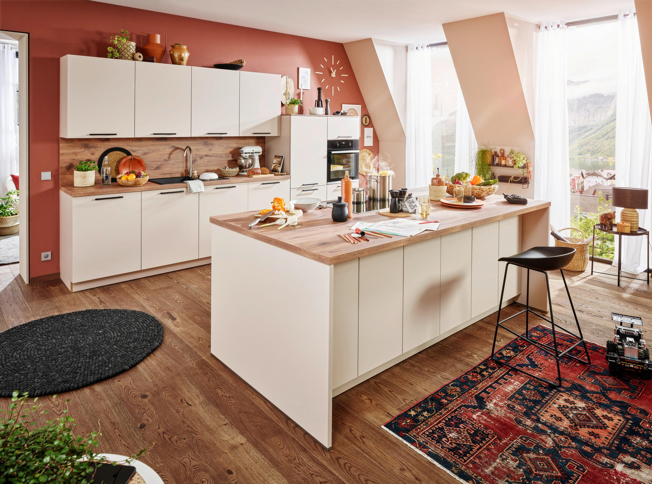 KUHINJA - kašmir/boje hrasta, Design, drvni materijal - Moderano
