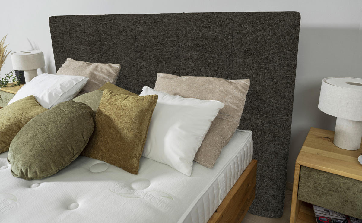 BOXSPRINGBETT 180/200 cm  in Dunkelbraun, Wildeiche  - Wildeiche/Dunkelbraun, Natur, Holz/Textil (180/200cm) - Valnatura