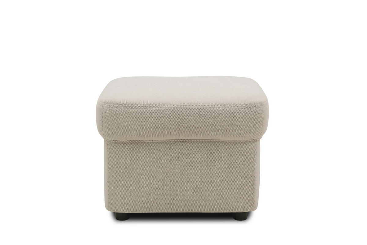 HOCKER FLORES FK Mikrofaser Creme  - Creme/Schwarz, KONVENTIONELL, Kunststoff/Textil (60/42/60cm) - MID.YOU