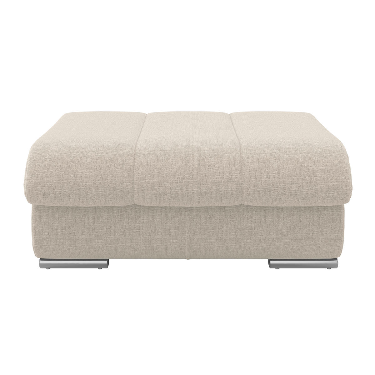 HOCKER Textil Naturfarben  - Chromfarben/Naturfarben, Modern, Textil/Metall (100/43/80cm) - Livetastic