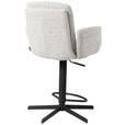 BARHOCKER Webstoff Beige Eisen Sitzfläche 360° drehbar, inklusive Armlehnen  - Beige/Schwarz, Design, Textil/Metall (55/92-117/54cm) - Novel