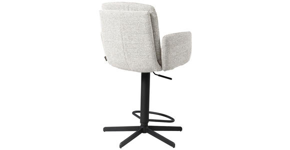 BARHOCKER Webstoff Beige Eisen Sitzfläche 360° drehbar, inklusive Armlehnen - Beige/Schwarz, Design, Textil/Metall (55/92-117/54cm) - Novel