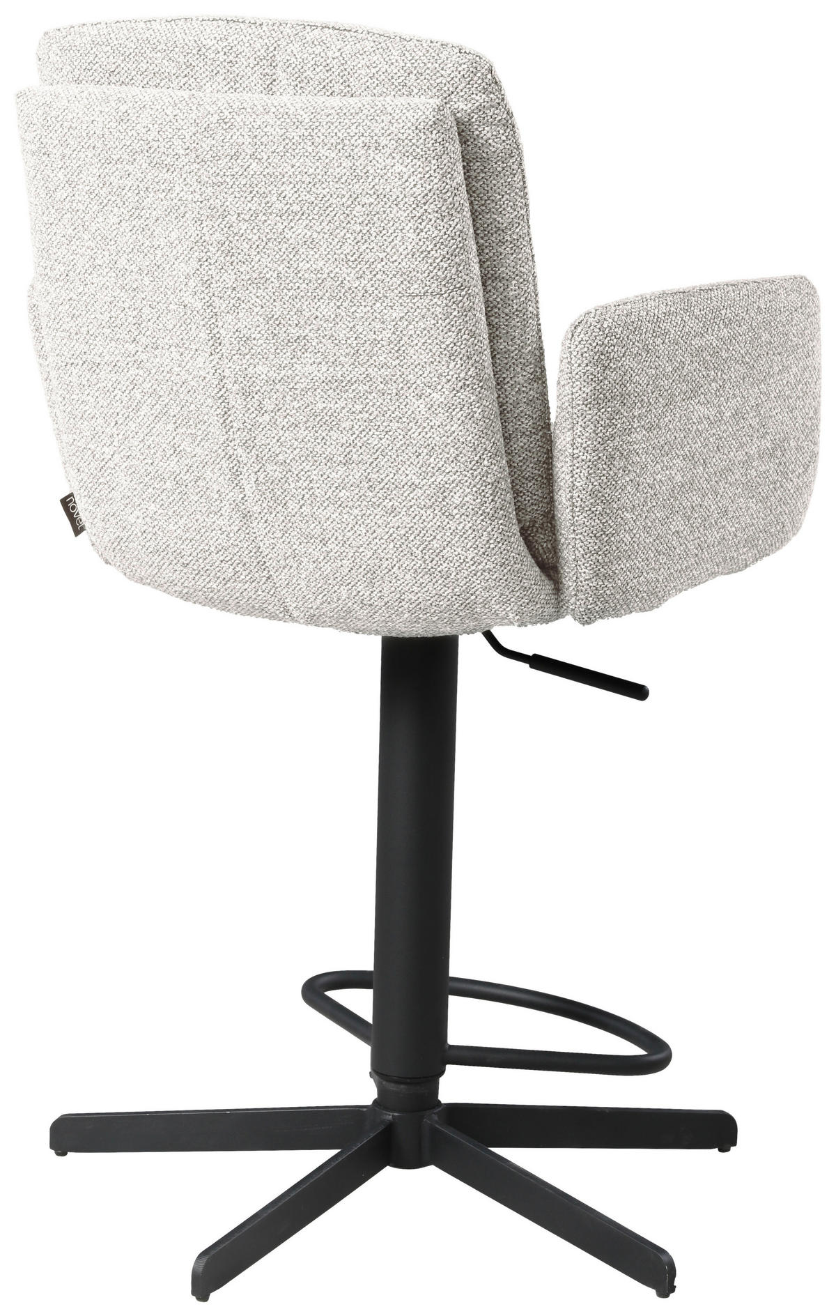 BARHOCKER Webstoff Beige Eisen Sitzfläche 360° drehbar, inklusive Armlehnen  - Beige/Schwarz, Design, Textil/Metall (55/92-117/54cm) - Novel