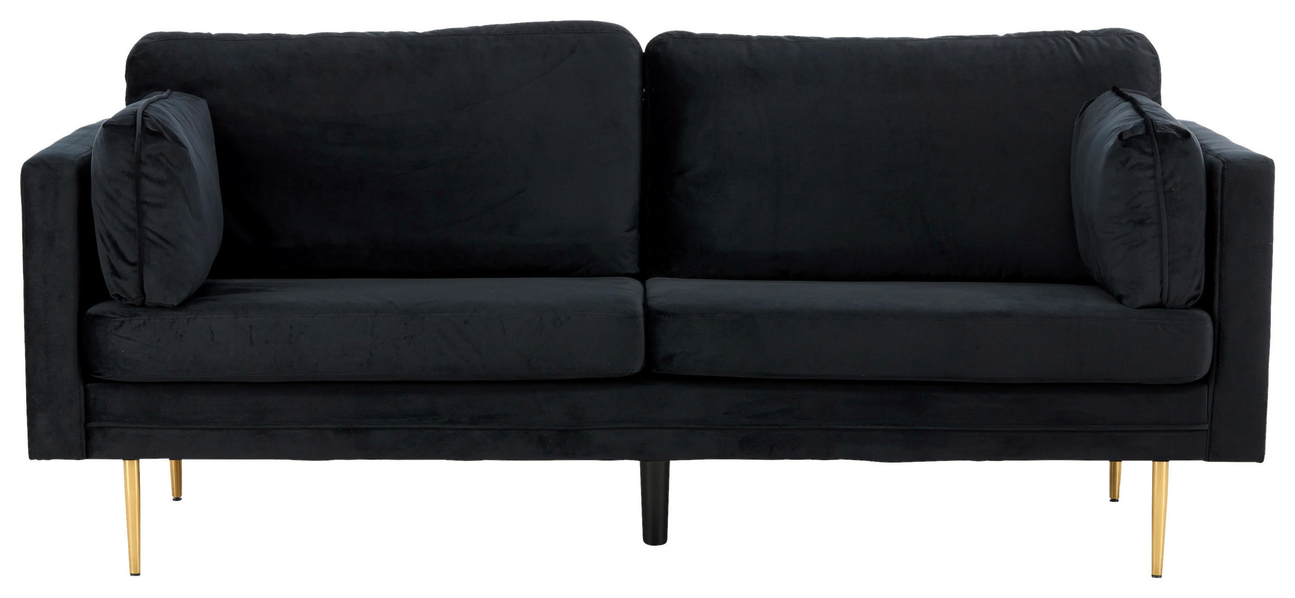 2-SITZER-SOFA Schwarz, Goldfarben  - Goldfarben/Schwarz, Design, Textil/Metall (203/84/90cm) - Livetastic