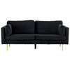 2-SITZER-SOFA in Schwarz, Goldfarben  - Goldfarben/Schwarz, Design, Textil/Metall (203/84/90cm) - Livetastic