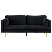 2-SITZER-SOFA in Schwarz, Goldfarben  - Goldfarben/Schwarz, Design, Textil/Metall (203/84/90cm) - Livetastic