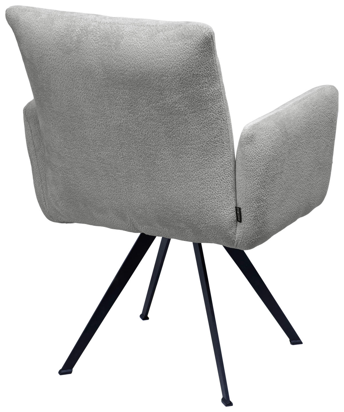 ARMLEHNSTUHL  in Eisen Teddystoff  - Hellgrau/Schwarz, Design, Textil/Metall (60/65/71cm) - Welnova