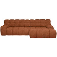 ECKSOFA in Webstoff Rostfarben  - Rostfarben/Schwarz, Modern, Kunststoff/Textil (297/180cm) - Welnova
