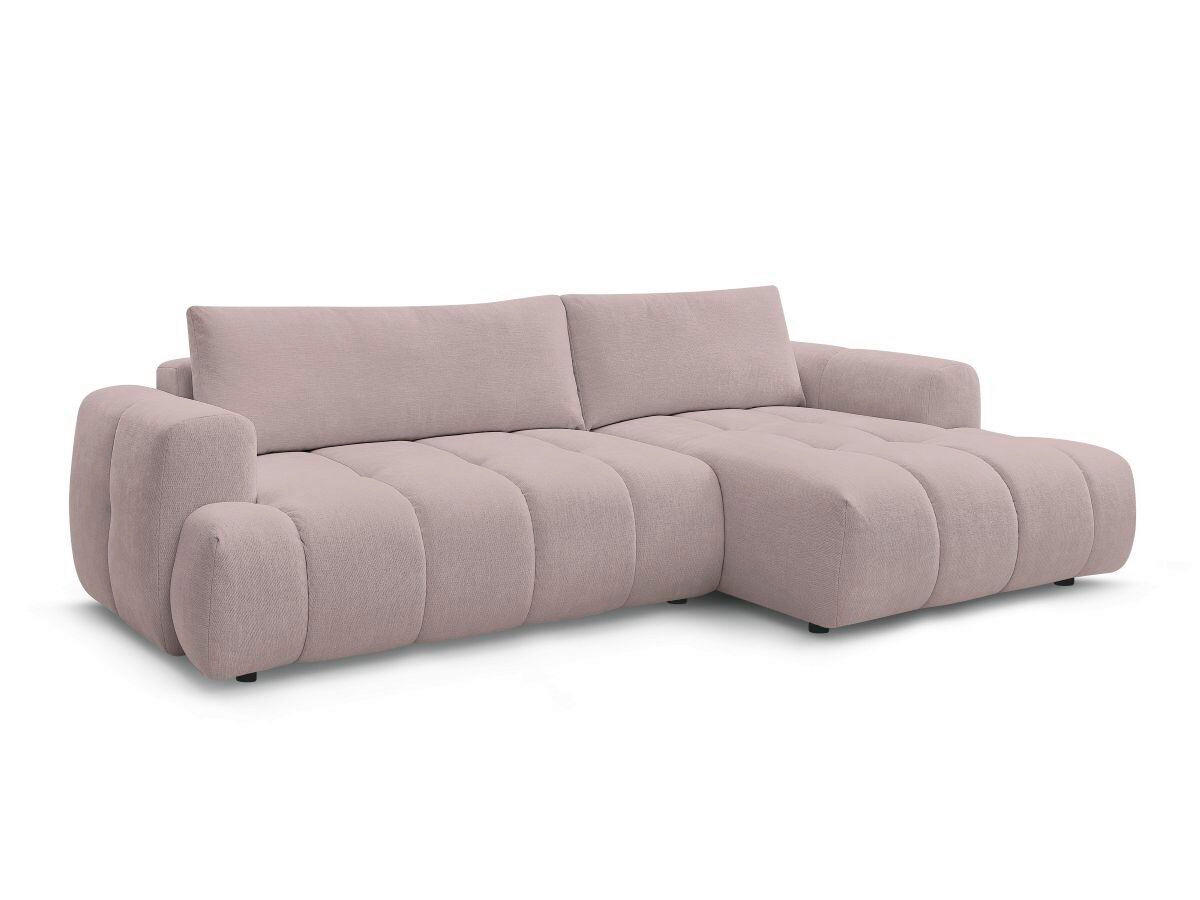 ECKSCHLAFSOFA FUJI Leinenoptik Pink  inkl.  - Pink/Schwarz, MODERN, Kunststoff/Textil (292/160cm)
