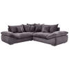ECKSOFA Dunkelgrau Velours  - Chromfarben/Dunkelgrau, KONVENTIONELL, Kunststoff/Textil (247/247cm) - Carryhome