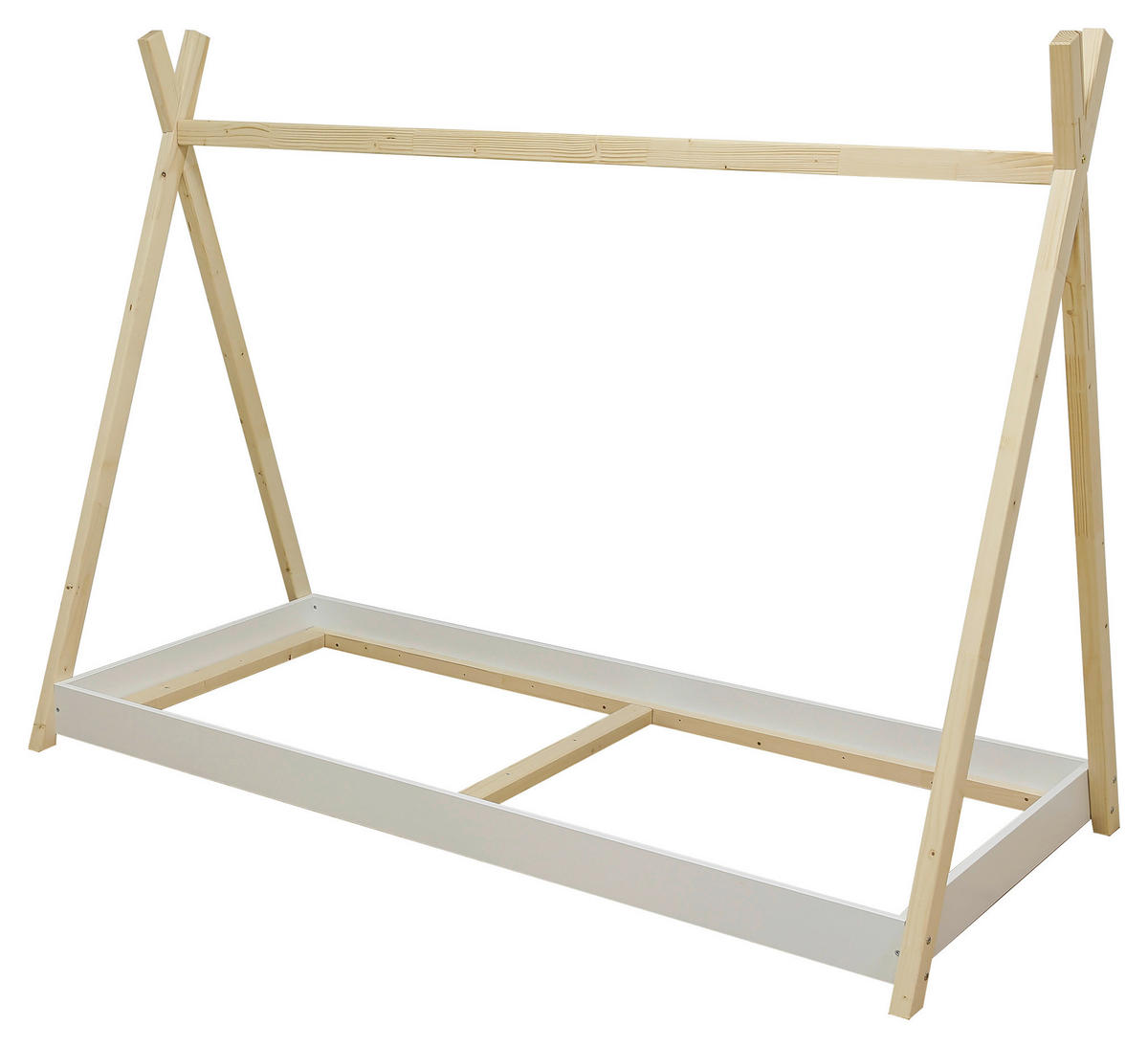 DOMČEKOVÁ POSTEĽ, 90/200 cm biela, farba smreku - farba smreku/biela, Basics, drevo/kompozitné drevo (90/200cm) - MID.YOU