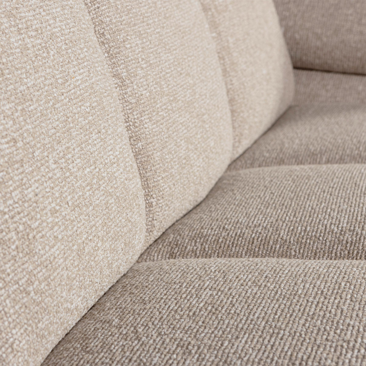 SOFAELEMENT Mojo in Bouclé Beige  - Beige/Schwarz, MODERN, Kunststoff/Textil (204/74/97cm) - Livetastic