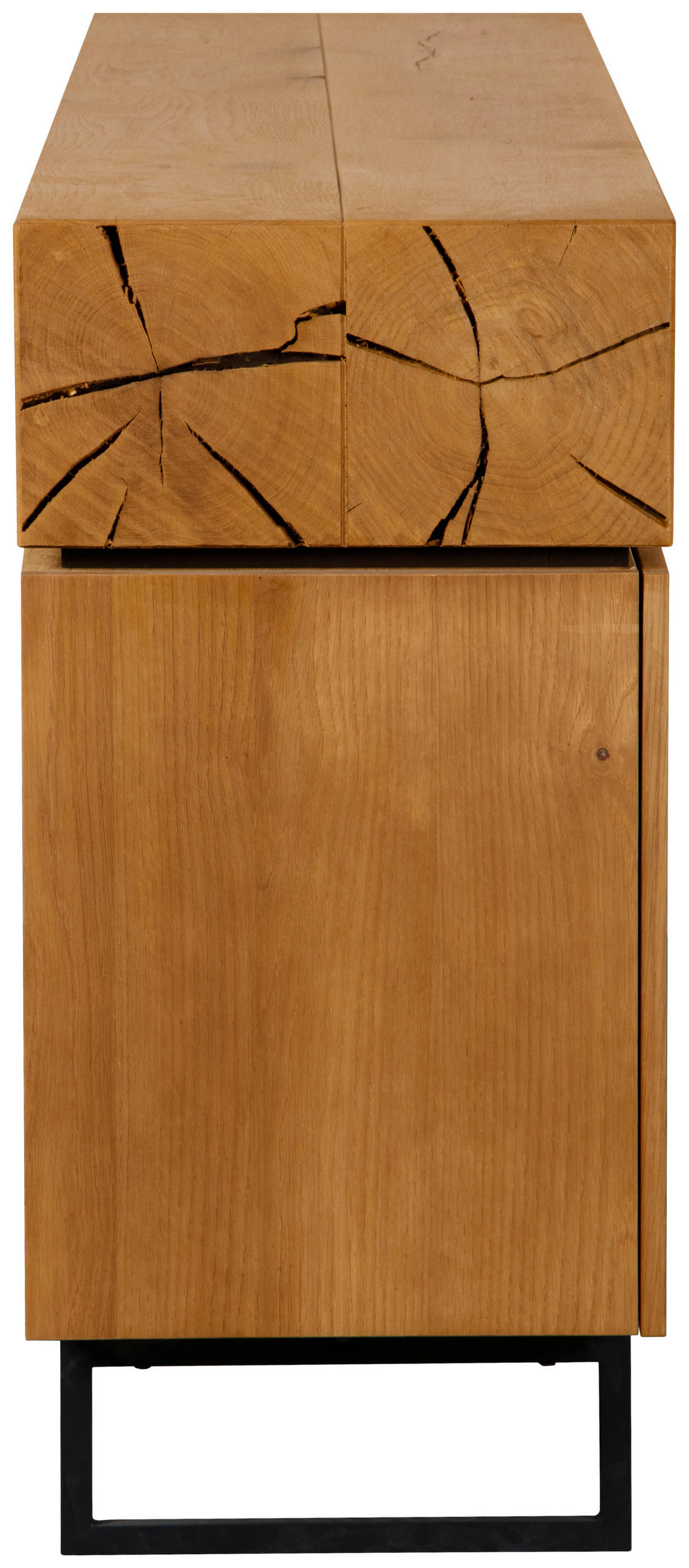 SIDEBOARD 160/86/40 cm  - svart/ekfärgad, Design, metall/trämaterial (160/86/40cm) - MID.YOU
