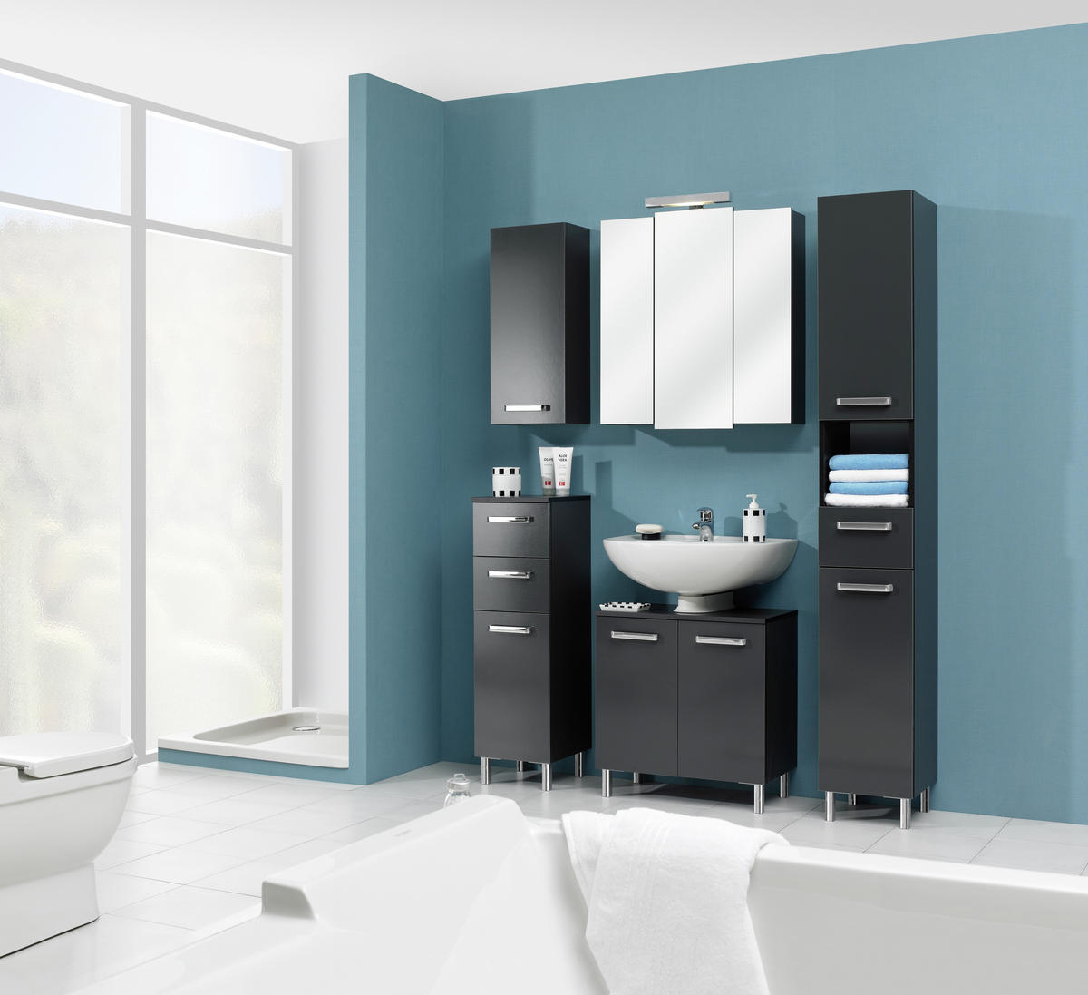 HÄNGESCHRANK 30/70/20 cm  - Anthrazit/Silberfarben, KONVENTIONELL, Holzwerkstoff/Metall (30/70/20cm) - Carryhome