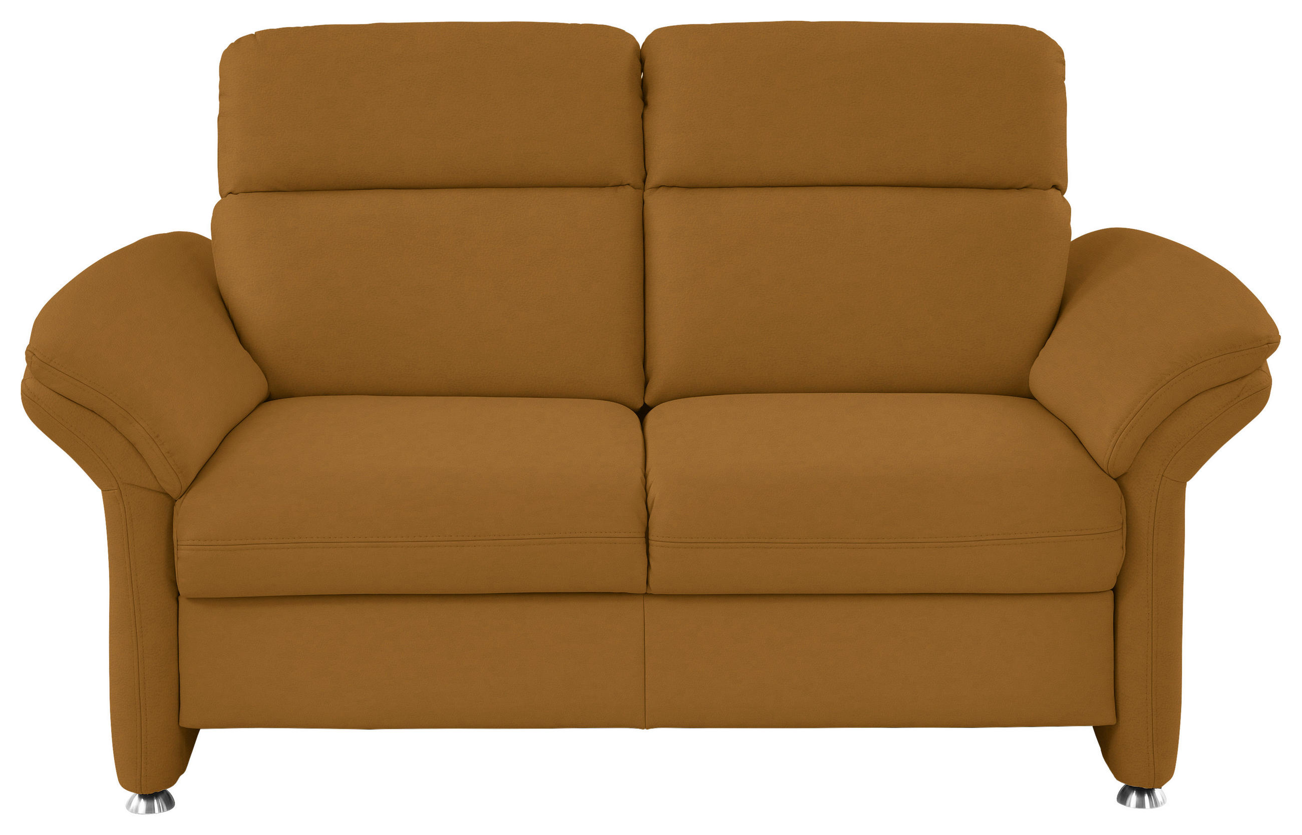 2-SITZER-SOFA in Echtleder Gelb  - Gelb/Alufarben, KONVENTIONELL, Leder/Metall (170/96/92cm) - Beldomo Premium