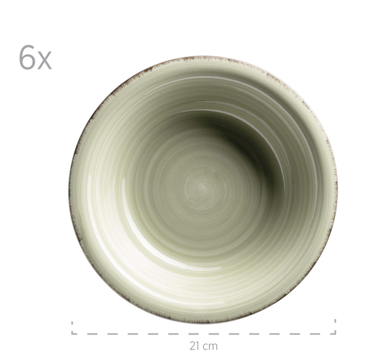 KOMBISERVICE 30-teilig Lumaca  - Olivgrün, Basics, Keramik (60/32/32cm) - Mäser