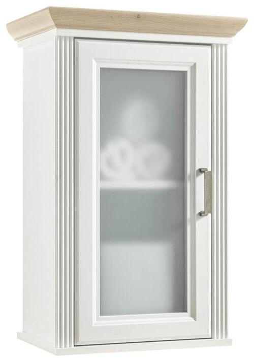 HÄNGESCHRANK 48,5/76/33 cm - Eichefarben/Silberfarben, Basics, Glas/Holzwerkstoff (48,5/76/33cm) - Livetastic