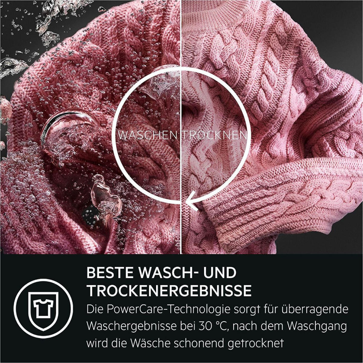 WASCHTROCKNER LWR8E80610  - Schwarz/Weiß, Basics, Kunststoff/Metall (59,7/84,7/66cm) - AEG