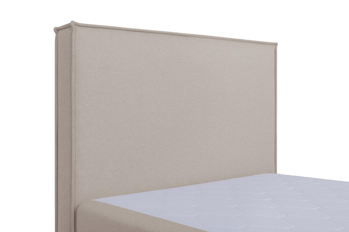 BOXBETT 100/200 cm,  in Beige, H3 = fest  - Beige/Schwarz, MODERN, Kunststoff/Textil (100/200cm) - MID.YOU