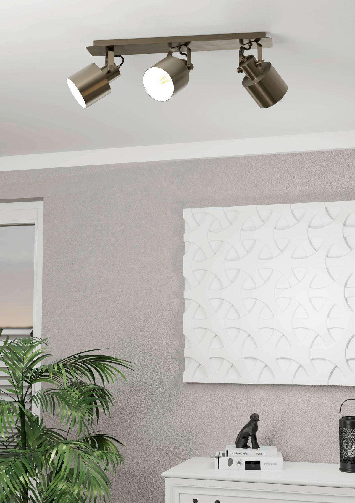 STRAHLER 70/11/21 cm   - Goldfarben/Creme, Design, Metall (70/11/21cm) - Eglo