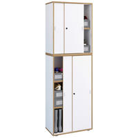 SCHUHSCHRANK  in  - Honigeiche/Silberfarben, Design, Holzwerkstoff/Kunststoff (60/183/37cm) - MID.YOU