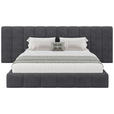 POLSTERBETT gepolstertes Kopfteil, Lattenrost, Bettkasten Anthrazit 160/200 cm  - Anthrazit/Schwarz, Design, Holz/Kunststoff (160/200cm) - Carryhome
