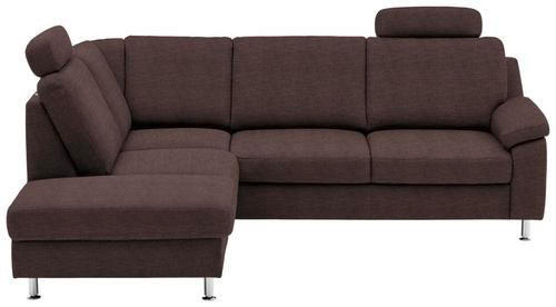 ECKSOFA in Flachgewebe Braun  200/241 cm  - Alufarben/Braun, KONVENTIONELL, Textil/Metall (200/241cm) - Beldomo System