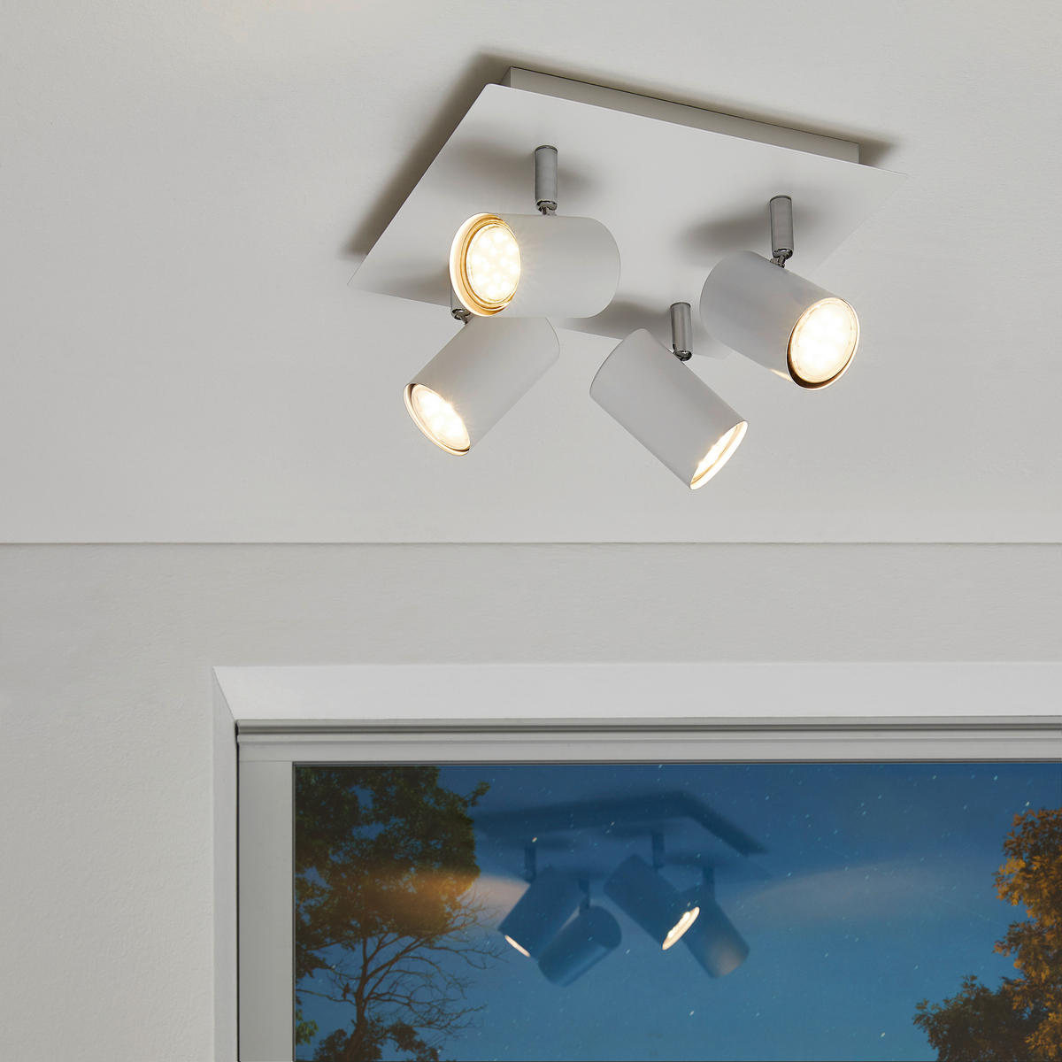 SPOTLÁMPA - fehér, Basics, fém (26,5/26,5/12,2cm) - Novel