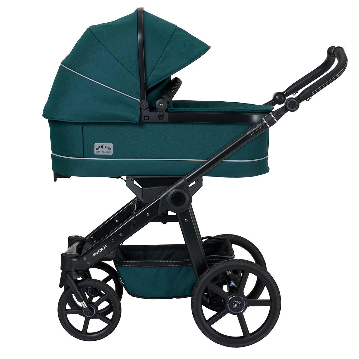 KINDERWAGENSET ROCK IT Outdoor  - Petrol/Schwarz, Basics, Textil/Metall (102/58/120cm) - Hartan