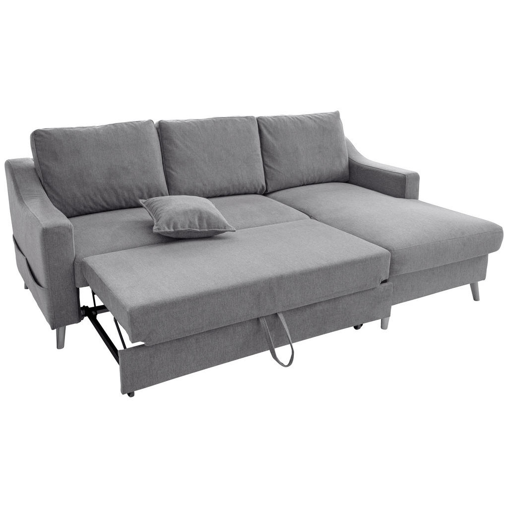 Thumbnail - Livetastic Ecksofa Valentina, Dunkelgrau, Textil, Buche, Uni, 4-Sitzer, Füllung: Schaumstoff, L-Form, 228x150 cm, Made i...