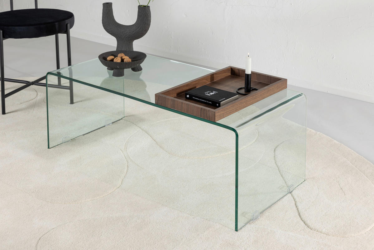 COUCHTISCH 110/50/38 cm rechteckig Braun, Klar  - Klar/Braun, Design, Glas (110/50/38cm) - Livetastic