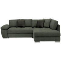 ECKSOFA in Webstoff Dunkelgrün  276/212 cm  - Chromfarben/Dunkelgrün, Design, Kunststoff/Textil (276/212cm) - Carryhome